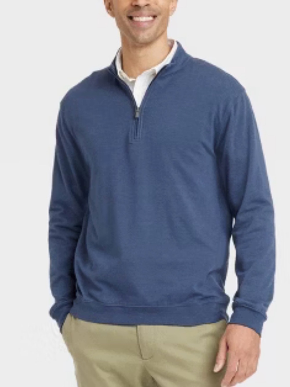 Goodfellow & Co Men's Blue Quarter-Zip Sweater